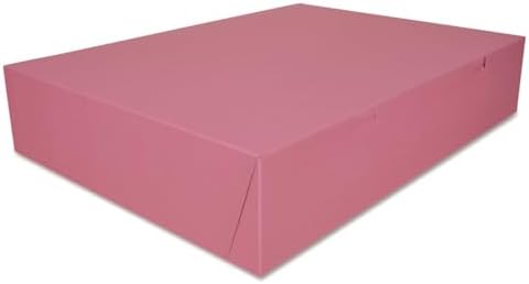 SCT Pink One-Piece Non-Window Bakery Box, 20 x 14.5 x 4, Pink, Paper, 50/Carton by SouthernChampionTray