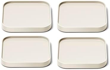 Caraway Spoon Rest Set of 4, Stackable Spoon Holder for Kitchen Counter | Drip Catching, Heat-Resistant Design, Non-Slip Base, Cream by Unknown