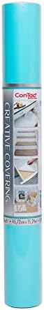 Con-Tact Brand Creative Covering, Self-Adhesive Shelf Liner, Multi-Purpose Vinyl Roll, Easy to Use and Apply, 18'' x 50', Teal by Kittrich+%28Home%29