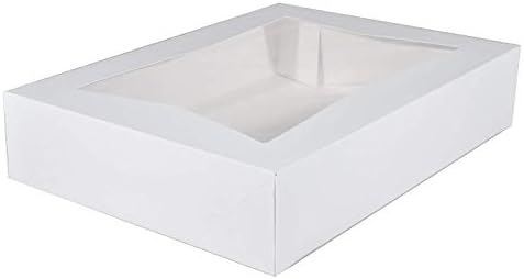 Southern Champion Tray 24433 Paperboard White Window Bakery Box, 19" Length x 14" Width x 4" Height (Case of 50) by SouthernChampionTray