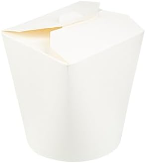 Restaurantware 32 oz Round White Paper Noodle Take Out Container, 50 Pack - Image 2