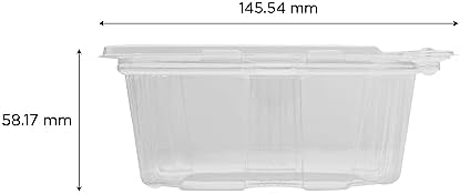 Karat 16oz PET Tamper Resistant Hinged Deli Container [200 ct] - Plastic Clamshell Food Containers, Easy Open Pull-Tab for Restaurants & Takeout - Image 4