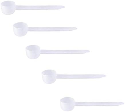 10cc Long Handle Measuring Scoop (2 Teaspoon / 10mL) - Heavy-Duty Plastic Spoon for Powders, Pre-Workout, Supplements, and Spices, 5-Pack by TheScoopie