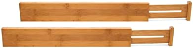 Lipper International Bamboo Wood Custom Fit Adjustable Kitchen Drawer Dividers, Set of 2 by LipperInternational