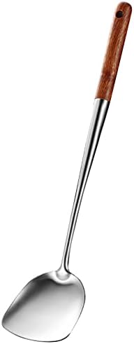 4-Piece Wok Tool Set, Stainless Steel & Wood, 17 Inch Long, Spatula, Skimmer, Soup Ladle, Slotted Spatula - Image 6