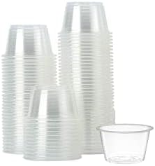 2500 Small Plastic Portion Cups, 0.75 oz Disposable Condiment Cups for Sauce, Dressings, Jello Shots, Food Samples, Lids Sold Separately by DHGPROFESSIONAL
