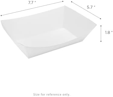 Karat White Paper Food Trays [3 LB - 500 ct] Disposable Food Boats for Food Trucks, Nachos, Snacks | Leak Resistant, Sturdy, PFAS-Free - Image 3