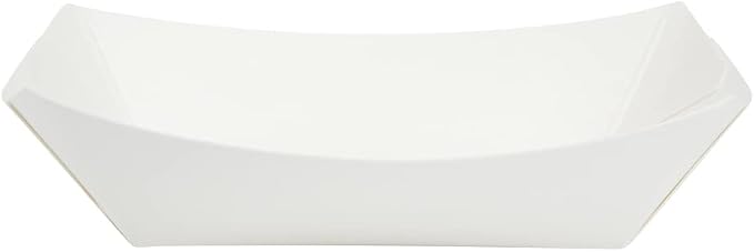 Restaurantware-Bio Tek 4 Ounce Paper Boats, 50 Disposable #25 Food Trays - PE Lining, Durable, White Paper Food Baskets, For Concession Stands, Picnics, or Fairs, Stackable - Image 14