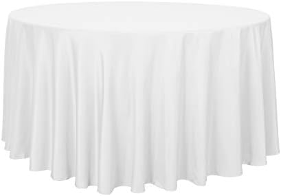 sancua Round Tablecloth, 108 Inch, White by sancua