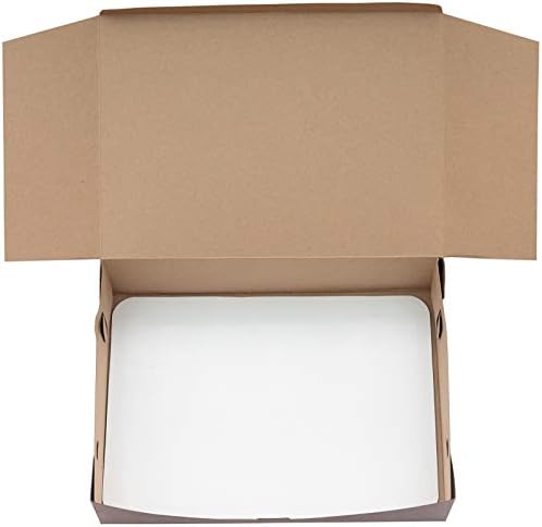 Made in USA Recycled Chocolate Kraft Cake Box & Rectangular Cake Boards (Pack of 5 – Front Loading) - Image 3
