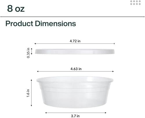[8oz-50 Sets Plastic Deli Containers with Lids - BPA Free Clear Soup Containers with Airtight Lids, Leak Resistant Food Storage for Meal Prep, Stackable/Microwave/Dishwasher/Freezer Safe - Image 5