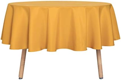 sancua Round Tablecloth, 80 Inch, Gold by sancua