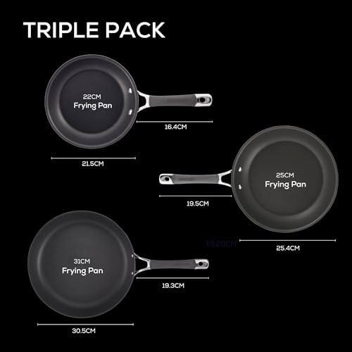 Circulon Radiance Hard Anodized Nonstick Frying Pan Set, 3-Piece, Gray - Image 2