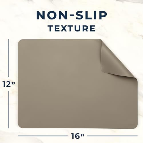 GASARÉ, Extra Large, Thick, Silicone Mat for Kitchen Counter, Heat Resistant Mat, Countertop Protector, Non-Slip, Easy to Clean, Cuttable, 16 x 12 Inches, Taupe - Image 5