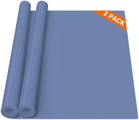 2 Pack Silicone Mats, 47.3"x23.6" Silicone Mat for Kitchen Counter, 2MM Thick Heat Resistant Mat, Waterproof Countertop Protector Mat, Non-Slip Kitchen Counter Mat, Lake Blue by WelcometoULTIBE