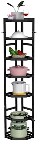 7-Tier Multifunctional Adjustable Pan & Pot Rack for Kitchen, Pan Organizer, Pot Organizer Organization & Storage, Pot Lid Organizer (Corner 7-tier wall mount) by Supfirm
