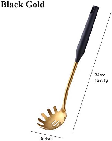 Baikai Kitchen Utensils Set of 7, Titanium Plated Black Gold Cooking Tool Gadgets Stainless Steel Cookware Set with Holder - Image 6