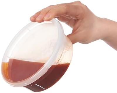 Jaluxing 8 oz. Plastic Deli Containers With Lids, 48 Sets - Leakproof, Stackable, BPA Free, Microwavable, Freezer Safe (Formerly FULING) - Image 2