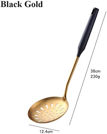 Baikai Kitchen Utensils Set of 7, Titanium Plated Black Gold Cooking Tool Gadgets Stainless Steel Cookware Set with Holder - Image 3