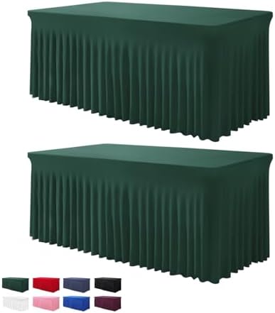 BDDC One-Piece Spandex Table Cloth Skirt for 8FT Rectangle Tables by BDDC