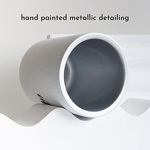 STYLED SETTINGS White Utensil Holder for Countertop, White & Silver | Rustic Farmhouse Organizer for Extra Large Utensils, Heavy and Durable Utensil Holder for Farmhouse - Image 3