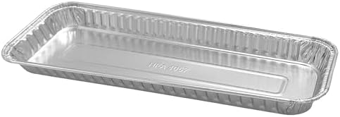 PACTOGO 11" x 4" x 1" Disposable Aluminum Foil Oblong Danish Cake Pans with Clear Hinged Lid Containers - Ideal Baking Tins for Sweets, Coffee Cakes, Danishes, Cookies, Brownies (Pack of 50) - Image 3