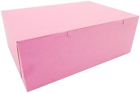 Southern Champion Tray 0892 Pink Paperboard Non-Window Lock-Corner Bakery Box, 14" Length x 10" Width x 5" Height (Case of 100) by SouthernChampionTray