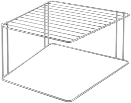 Metaltex Plate Kitchen Cupboard Organiser, Space Saver Corner Sink Dish Drying Rack with Polytherm Coating-Metallic, Silver, 25 x 25 x 15 cm, 36.40.01 - Image 4