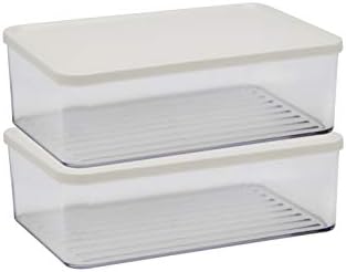 Silicook Flat Plastic Box for Kitchen for Kitchen&Refrigerator Organization, Transparent Food Storage Container for Kitchen, Fridge, Freezer (5 x 600ml) by HAIM+LIVING