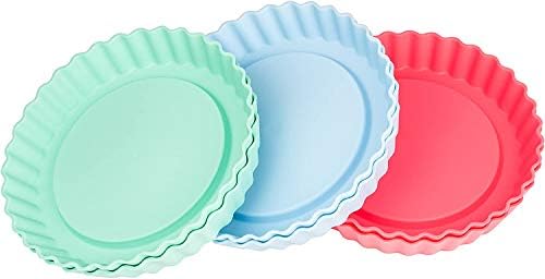 LURCH Germany Flexiform Silicone Mini Round Tartlet Molds - Set of 6 - Pink/Green/Blue - Image 3