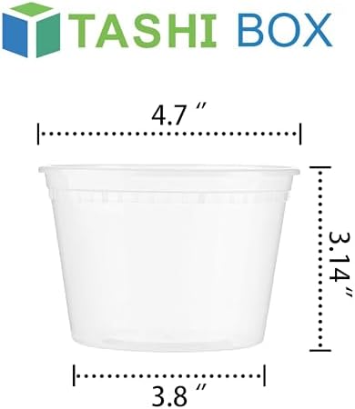 TashiBox 50 Sets 16 Oz Plastic Deli Containers with Lids - Food Storage Containers with Lids - Clear Airtight Meal Prep Containers, BPA Free, Stackable, Leakproof, Microwave and Freezer Safe - Image 3