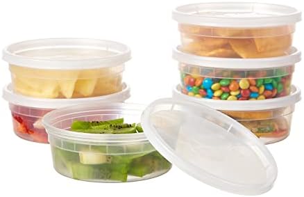 [240Set-8oz] Plastic Deli Food Storage Containers With Lids Disposable Clear Small Togo Jars Bowls For Soup, Meal Prep, Slime | BPA Free | Stackable | Leakproof | Microwave | Dishwasher | Freezer Safe by FULING