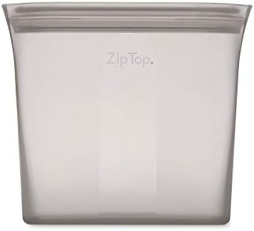Zip Top Reusable Food Storage Bags | Sandwich Bag [Gray] | Silicone Meal Prep Container | Microwave, Dishwasher and Freezer Safe | Made in the USA - Image 2
