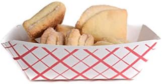 600ct Disposable Paper Food Tray (1/4 LB) - Red Check Food Tray, USA MADE, Recyclable, Biodegradable, Compostable, Great for Picnics, Carnivals, Party, Camping, BBQ, Restaurants, Fries (0.25lb) - Image 4