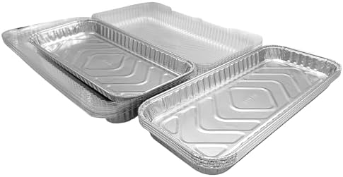 PACTOGO 12" x 5" x 1" Disposable Aluminum Foil Oblong Danish Cake Pans with Clear Hinged Lid Container - Ideal Baking Tins for Sweets, Cakes, Cookies, Brownies (Pack of 100) - Image 2