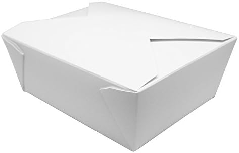 Karat FP-FTG48W 48 fl.oz. 5.9" x 4.6" x 2.4" Fold-to-Go Box #8,.White (Pack of 300) by Karat