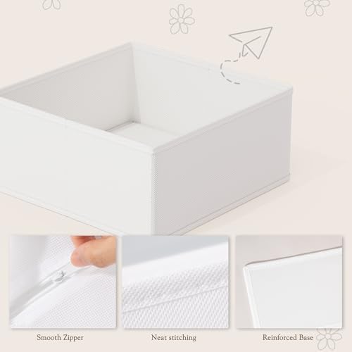 Criusia Drawer Organizers 18-Piece Set, Dresser Organizer for Baby Clothes, Foldable Closet Storage & Drawer Dividers for Underwear, Socks, Nursery (White) - Image 4