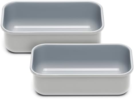 Caraway Non-Stick Ceramic-Coated 1 lb Loaf Pan Duo | Naturally Slick Ceramic Coating, Non-Toxic, PTFE and PFOA Free, Perfect for Pound Cakes, Breads, and More, Gray by Unknown