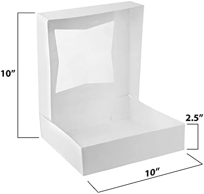 MT Products White Chocolate Covered Strawberry Boxes 10" x 10" x 2.5" - Pastry Bakery Boxes (Pack of 15) - Made in the USA - Image 2