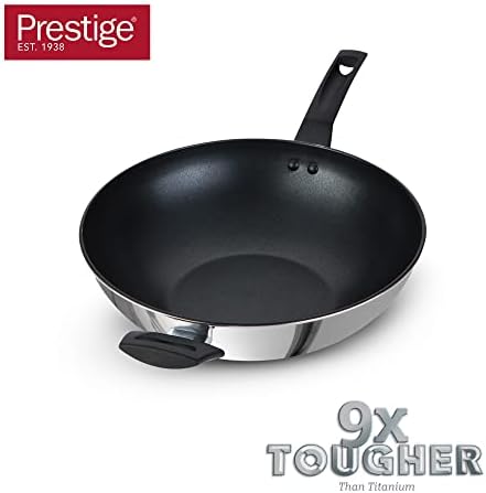 Prestige 9 x Tougher Stainless Steel Stir Frypan, 30cm, Silver - Image 2