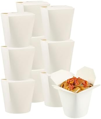 Restaurantware 32 oz Round White Paper Noodle Take Out Container, 50 Pack by Restaurantware