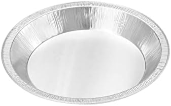 KitchenDance 9 Inch Heavy Duty Aluminum Pie Tins - Oven and Freezer Safe Disposable Pie Pans - Ideal for Restaurants and Bakeries - Reusable and 100% Recyclable Gauge Aluminum - 409 (100, Silver) by KitchenDance
