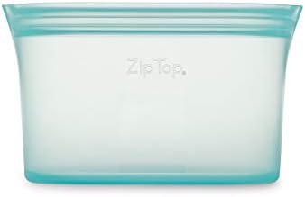 Zip Top Reusable Food Storage Bags | Small Dish [Teal] | Silicone Meal Prep Container | Microwave, Dishwasher and Freezer Safe | Made in the USA - Image 2