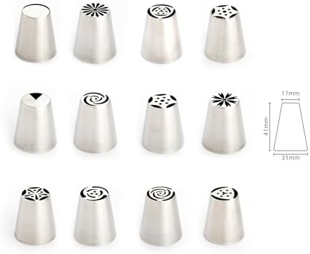 27 Pieces Small Stainless Steel Russian Flower Icing Tips Kit - Image 3
