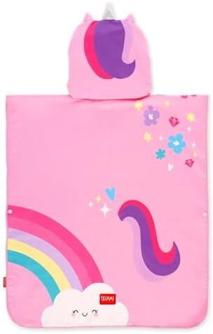 Legami Beach Towel for Children, Poncho Towel, Microfiber, Bathrobe, Compact, Lightweight, Quick-Drying, Ultra-Absorbent, with Hood, One Size - Image 2