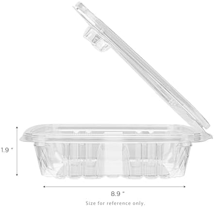 Karat 36oz PET Tamper Resistant Hinged Deli Container [150 ct] - Plastic Clamshell Food Containers, Easy Open Pull-Tab for Restaurants & Takeout - Image 5