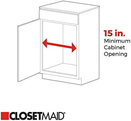 ClosetMaid 14 in. Pull Out Cabinet Organizer, 2 Tier, Heavy Duty, Slide Out Pantry Shelves Drawers for Kitchen, Bathroom, White - Image 3