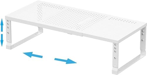 Expandable,Adjustable & Stackable Spice Rack, Cabinet Kitchen Countertop Shelf Organizer,Metal Pantry Storage Shelves - Space-Saving Storage Solution(1Pack/White/Large) by Goodqualityproducts
