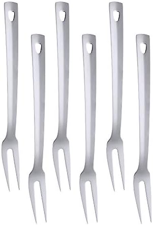 6 Pcs 12.3 in Silver Meat Forks for Kitchen, Stainless Steel Titanium Plated Dinner Fork, Ergonomic Integral Forming Mirror Polish-Dishwasher Safe by Unknown
