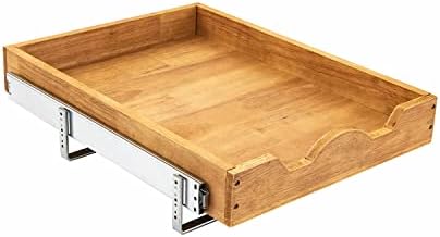 DINDON Pull Out Cabinet Organizer (17" W x 18" D) 1 Tier，Single Tier Oak Wood Under Cabinet Slide Out Shelf Drawer Box… by DINDON